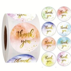 500pcs Roll of Thank You Stickers~Show Heartfelt Appreciation to customers